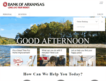 Tablet Screenshot of bankofarkansas.com